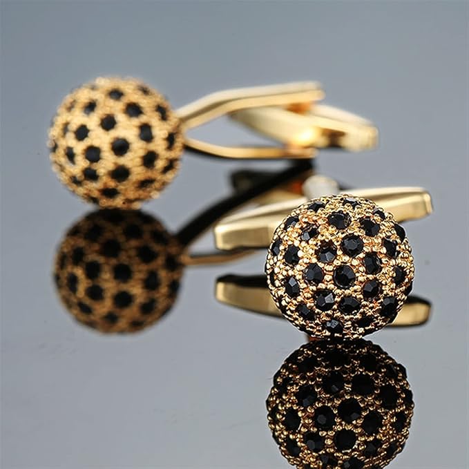 Golden Crystal Ball Cufflinks