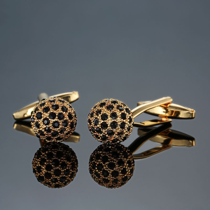 Golden Crystal Ball Cufflinks